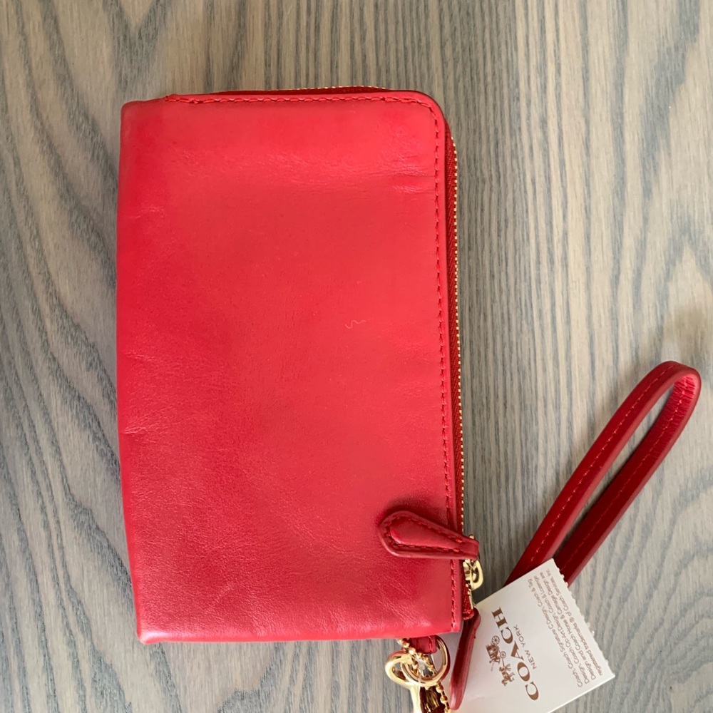 Brand New Red Coach Wristlet